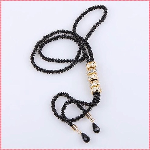 Sale Black Beaded Convertible Tassel Necklace! - Picture 4 of 6